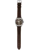 Emporio Armani Claudio Chronograph Brown Dial Brown Leather Strap Watch For Men - AR11482